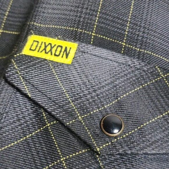 Dixxon Flannel Shirt Mens XL Black Gray Plaid The Raven Snap Front Long Sleeve - Picture 3 of 11